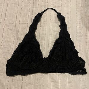 Aerie Black Halter lace Bralette size 34B